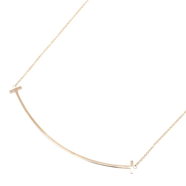 TIFFANY＆CO T Smile Large Necklace 18KPG Pink Rose Gold Used unisex