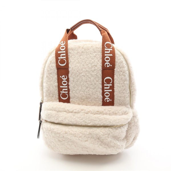 Chloe Rucksack Backpack bag C10322 148 canvas leather Bore White Brown