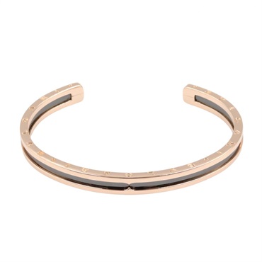BVLGARI B-zero1 Ceramic Bracelet 18KPG Pink Rose Gold Black Used unisex