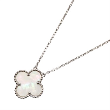 Van Cleef & Arpels Vintage Alhambra Necklace 18KWG Gold Mother of pearl Used