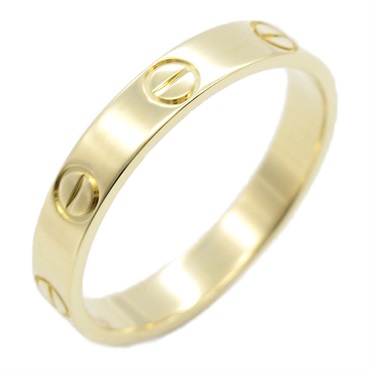 CARTIER Mini Love Ring 18KYG Yellow Gold Used unisex US size 7.25 #55