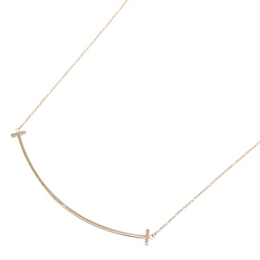 TIFFANY＆CO T Smile Large Necklace 18KPG Pink Rose Gold Used unisex