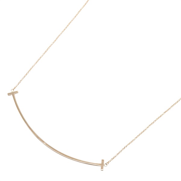 TIFFANY＆CO T Smile Large Necklace 18KPG Pink Rose Gold Used unisex