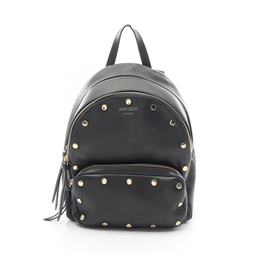JIMMY CHOO LOCKETT Rucksack Backpack leather Black Used Women