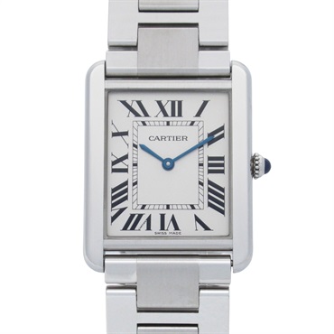 CARTIER Tank Solo LM Wrist Watch W5200014 Quartz Stainless Steel Used mens