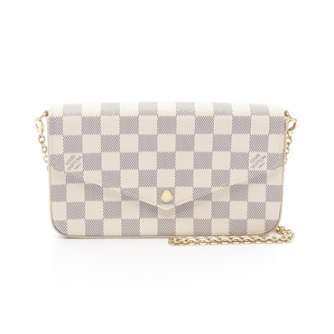LOUIS VUITTON Pochette Felice Shoulder Bag N40491 Damier Azur White Used Women