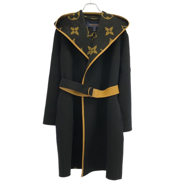 LOUIS VUITTON Coat FHC043NUV wool Black Used Women monogram size 34 LV