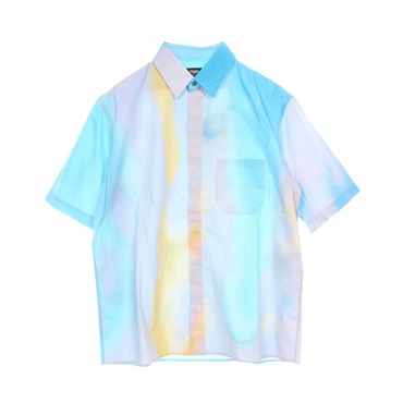 FENDI FF Motif Short Sleeve Shirt FS1022 Cotton Blue Purple #39 Used Mens