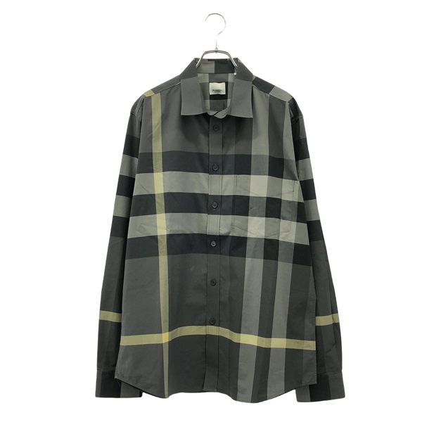 BURBERRY Long Sleeve Shirt Cotton Gray Size XL Used mens