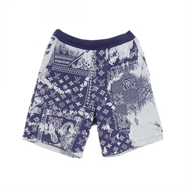 LOUIS VUITTON Monogram bandana shorts Pants RM222M cotton Gray Navy Used mens M