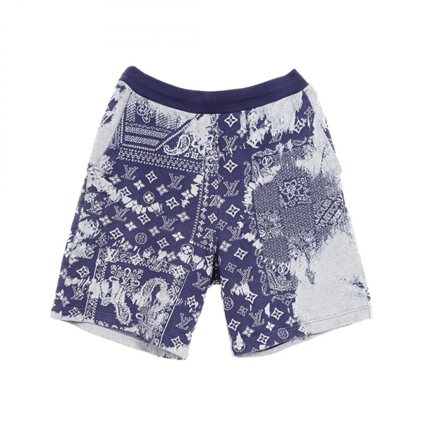 LOUIS VUITTON Monogram bandana shorts Pants RM222M cotton Gray Navy Used mens M