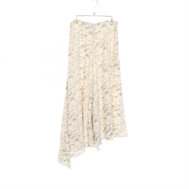 FENDI Calligraphy Asymmetric skirt FQ7226 Silk Beige #40 Used Women