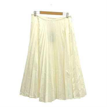 FENDI Pleated A-Line Midi Skirt FQ7084 A8EM Polyester White #42 Used Women