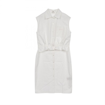 HERMES Dress #34 sleeveless 3E0565DT cotton White White Used Women