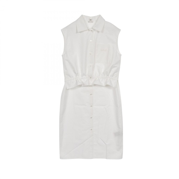 HERMES Dress #34 sleeveless 3E0565DT cotton White White Used Women