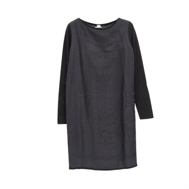 HERMES Dress silk Black Used Women size 34