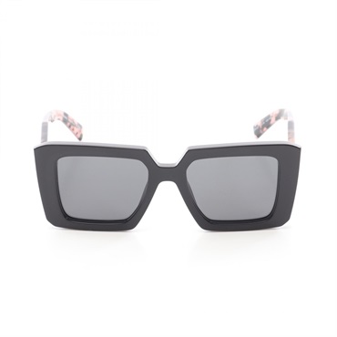 PRADA Leopard Print Sunglasses Eyewear Plastic Black Pink Used Women