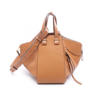LOEWE HAMMOCK SMALL Shoulder Handbag leather Brown Used Women