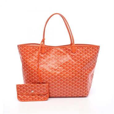 GOYARD Saint Louis GM Tote Bag canvas leather Orange Beige Multicolor Used Women