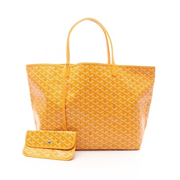 GOYARD Saint Louis GM Tote Bag PVC coated canvas leather Yellow Black Used Women