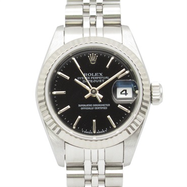 ROLEX Datejust W Wrist Watch 69174 Automatic 18KWG White Gold SS Used Women