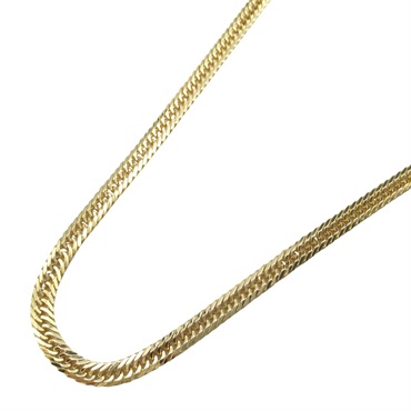 JEWELRY Triple 6 side Flat link chain Necklace 18KYG Yellow Gold Used unisex