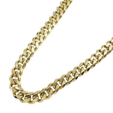 JEWELRY Single 6 side Flat link chain Necklace 18KYG Yellow Gold Used unisex