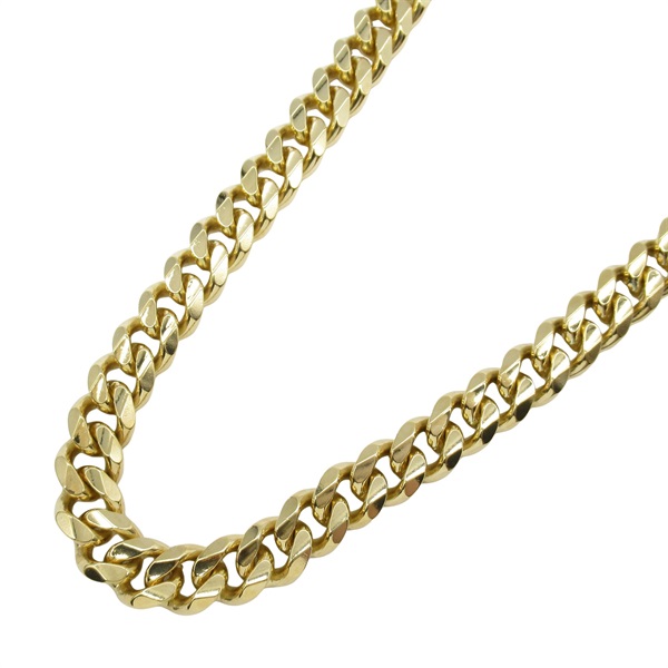 JEWELRY Single 6 side Flat link chain Necklace 18KYG Yellow Gold Used unisex