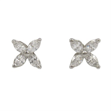 TIFFANY＆CO Victoria Mini Diamond Pierced earrings Pt950 Platinum Used women