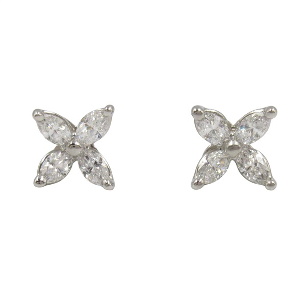 TIFFANY＆CO Victoria Mini Diamond Pierced earrings Pt950 Platinum Used women