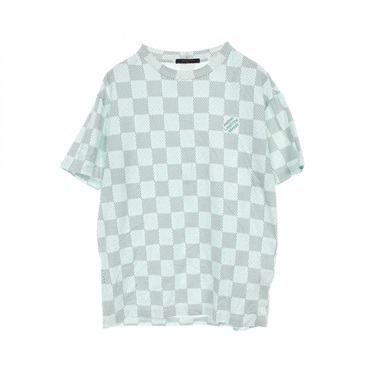 LOUIS VUITTON Damier Monogram T-shirt RM242MM NPG HRY10W cotton White Green ＃XL