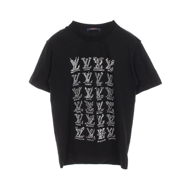 LOUIS VUITTON Cartoon LV logo T-shirt RM211M ZMI HKY20W cotton Black White #L