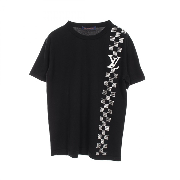 LOUIS VUITTON Damier Stripe Jacquard T-shirt RM211 ZLW HKN86W Cotton B&W mens L