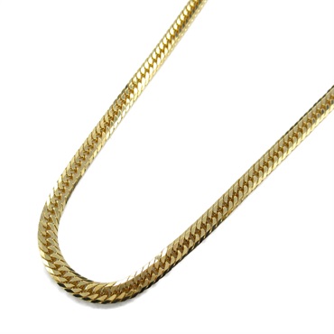 Triple 8 side flat link curb chain Necklace 50cm 30.5g 18KYG Yellow Gold new