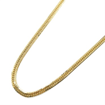 Triple 8 side flat link curb chain Necklace 40cm 10.7g 18KYG Yellow Gold Women