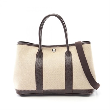 HERMES Garden party TPM Tote Bag I 041458CK Toile H canvas Negonda Marron SHW