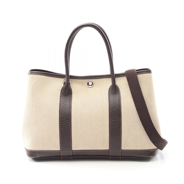 HERMES Garden party TPM Tote Bag I 041458CK Toile H canvas Negonda Marron SHW