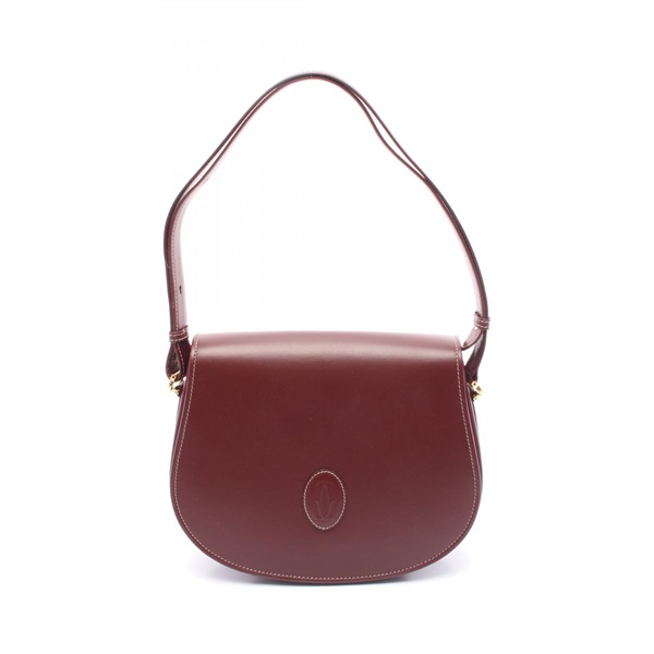 CARTIER Must Line Shoulder crossbody Bag leather Bordeaux Used Women