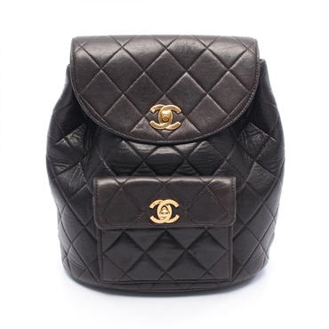 CHANEL Matelasse Chain Rucksack Backpack A10177 Lamb leather Black Used GHW CC