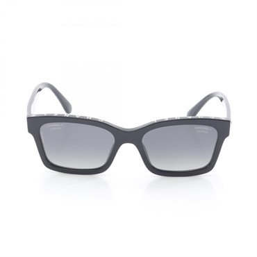 CHANEL Square shape eyewear sunglasses 5417 Plastic Black Used Women COCO CC