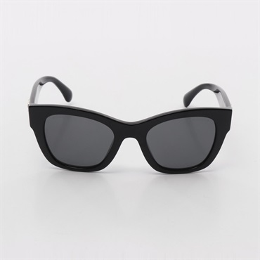 CHANEL Square shape eyewear sunglasses 5478-A Plastic Black Used Women CC