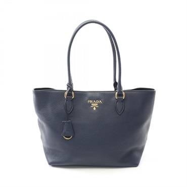 PRADA VITELLO PHENIX Shoulder Tote Bag 1BG159 leather Black Used Women