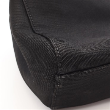 Miu Miu CANAPA Tote Shoulder Bag crossbody 5BA188 canvas leather Black Used logo