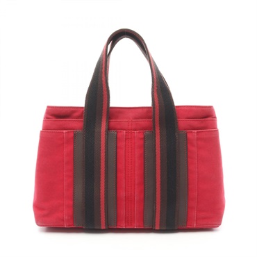 HERMES Troca Horizontal PM Tote Bag canvas leather Pink Multicolor Used SHW