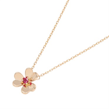 Van Cleef & Arpels Frivole Mini Ruby Necklace 18KPG Pink Rose Gold Used women