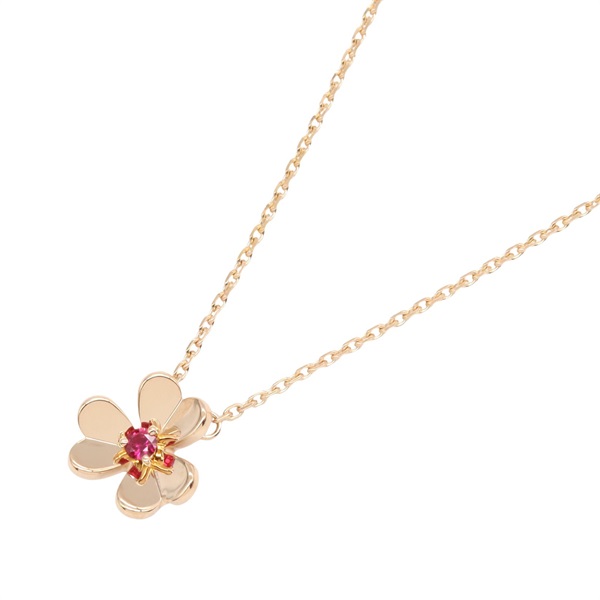 Van Cleef & Arpels Frivole Mini Ruby Necklace 18KPG Pink Rose Gold Used women