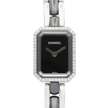 CHANEL Premiere Diamond Bezel Wrist Watch H3058 Quartz ceramic SS Used Women