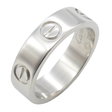 CARTIER Love Ring Pt950 Platinum Used Unisex #52 US Size 5.75