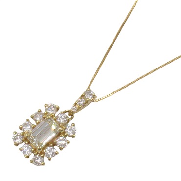 JEWELRY Diamond Necklace Pendant 18KYG Yellow Gold Used women