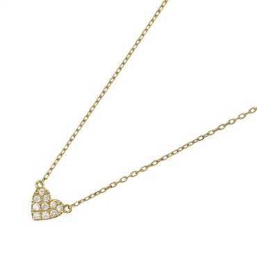 AHKAH Heart Diamond Necklace pendant 18KYG Yellow Gold Used women 36.5-39.5㎝